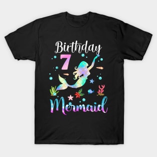 7 Years Old Birthday Mermaid Happy 7th Birthday T-Shirt